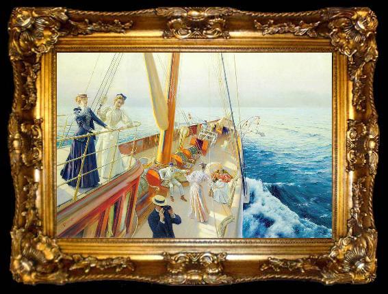 framed  Julius LeBlanc Stewart Yachting in the Mediterranean, ta009-2